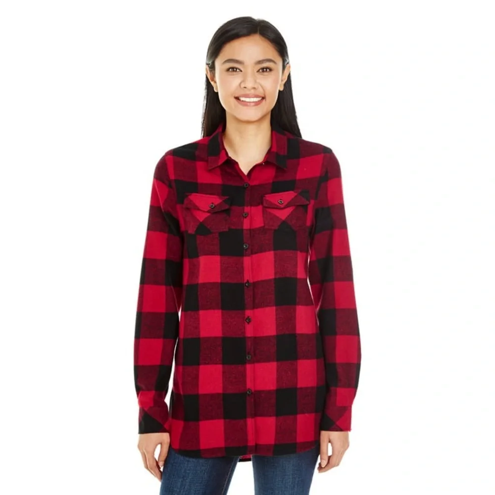 Burnside Vintage Plaid Boyfriend Flannel Shirt Red Black Large Huskers Nebraska - Picture 3 of 16